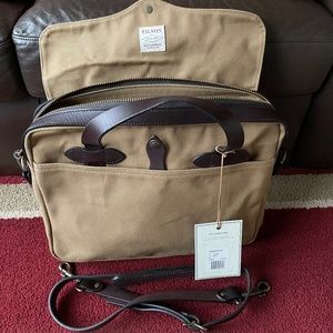 Brand new Filson RUGGED TWILL ORIGINAL BRIEFCASE in tan with 65% mark down